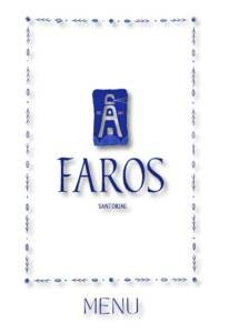 Faros Restaurant Menu Food Wine and Drinks in Santorini island in Greece