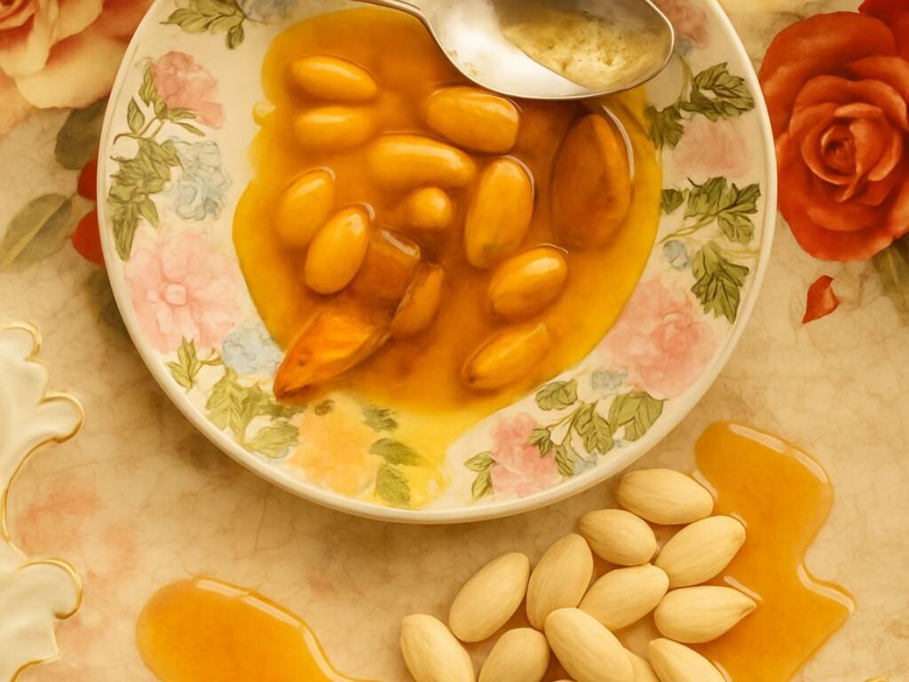 Koufeto, Traditional Dessert with Almonds and Greek Honey