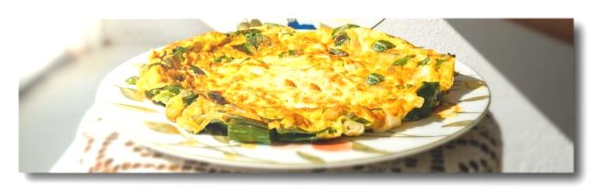 Omelette with fresh onion, from Faros Menu Santorini