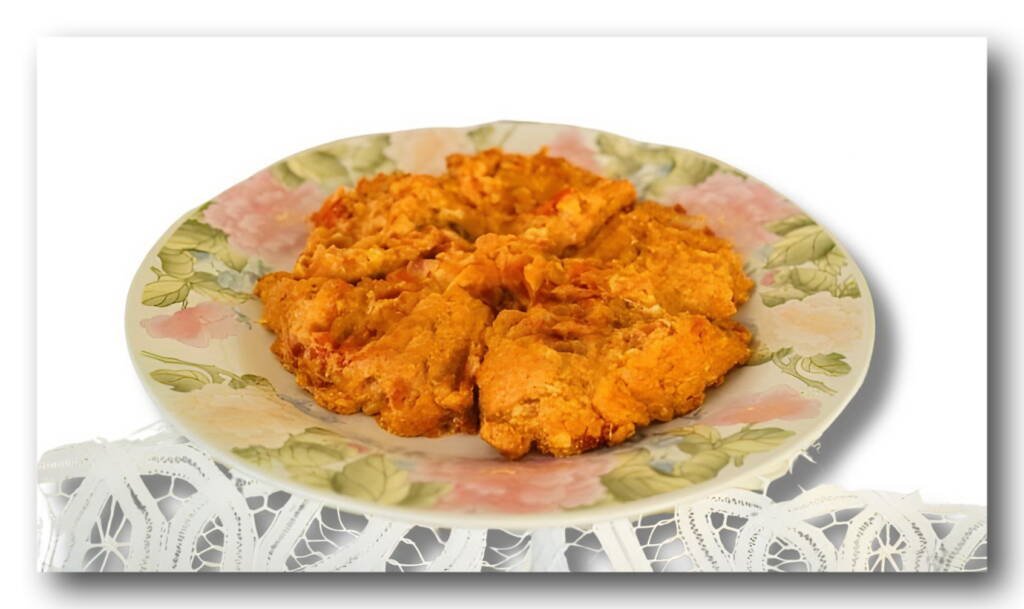 Recipe Greek-style scrambled eggs Kagianas with Santorini tomato